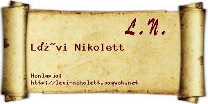 Lévi Nikolett névjegykártya